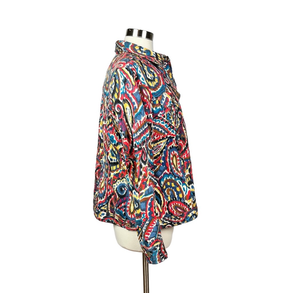 Ruby Rd. Woman Artsy Multicolored Paisley Jacket - Picture 7 of 16